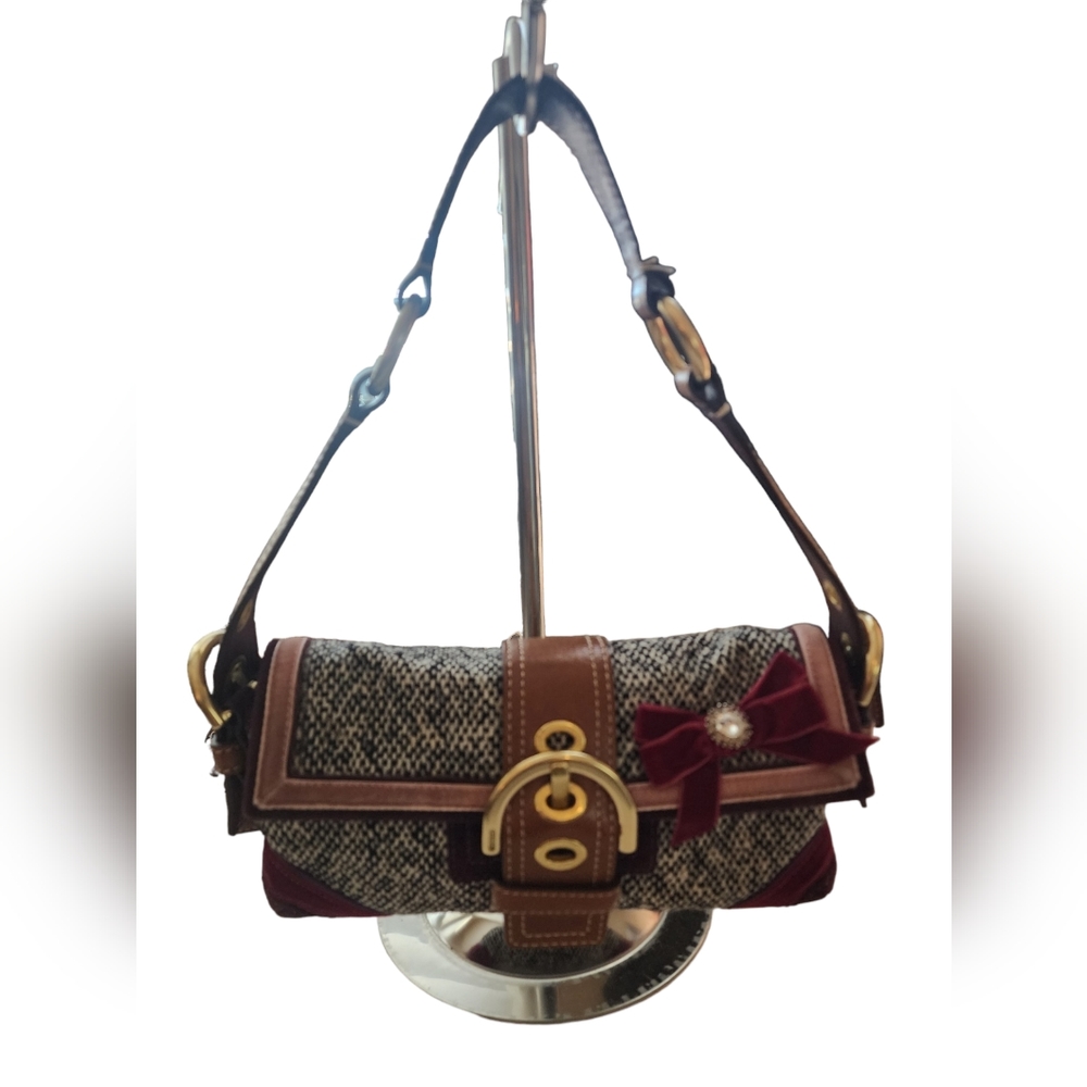RARE Limited Edition Coach Soho Tweed Ribbon Shoulder Bag - Picture 1 of 7